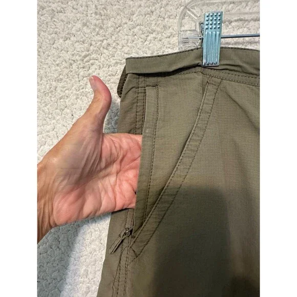 Hawke&Co Cargo Short Pants Mens 36 Solid Beige Mid Rise Zip Fly Pockets Casual - Picture 5 of 16